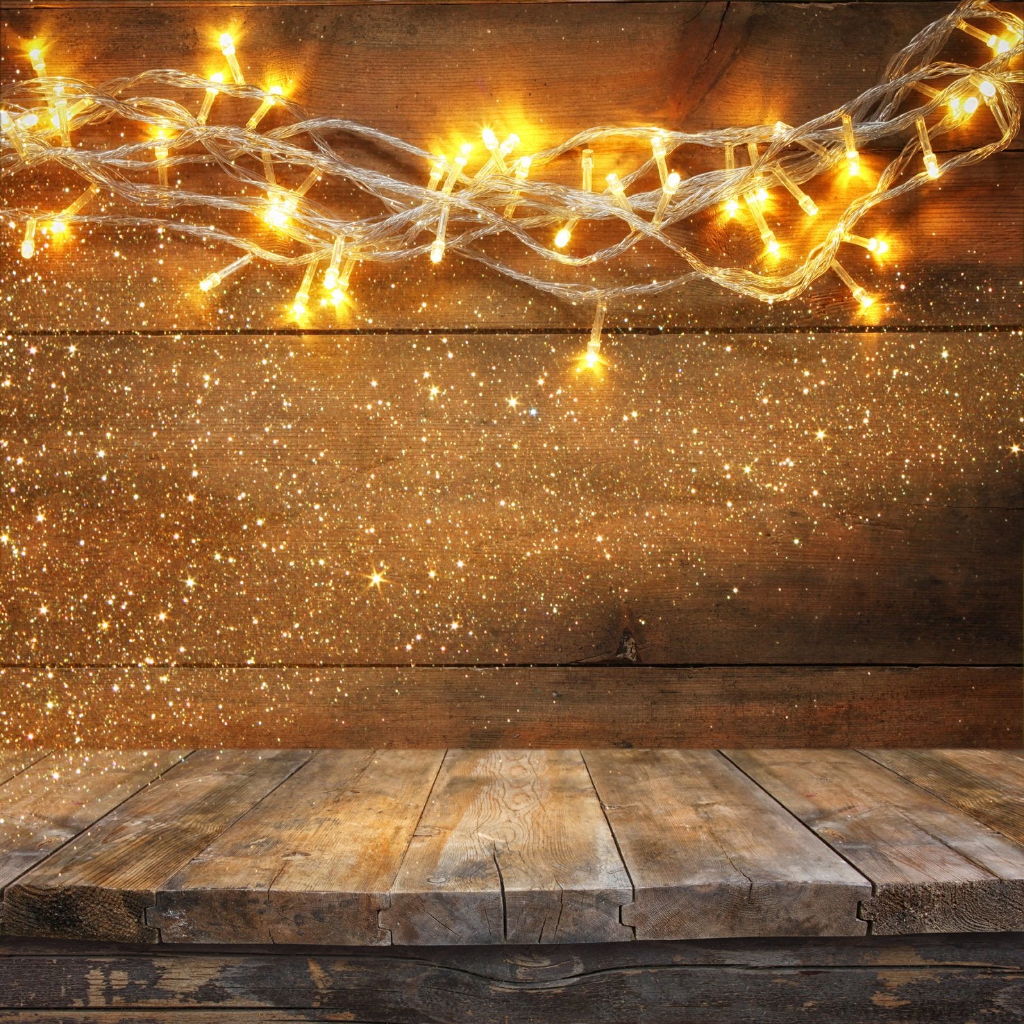 Kate Yellow Glitter Wood backdrop with Floor for Christmas Photography - Kate backdrop UK