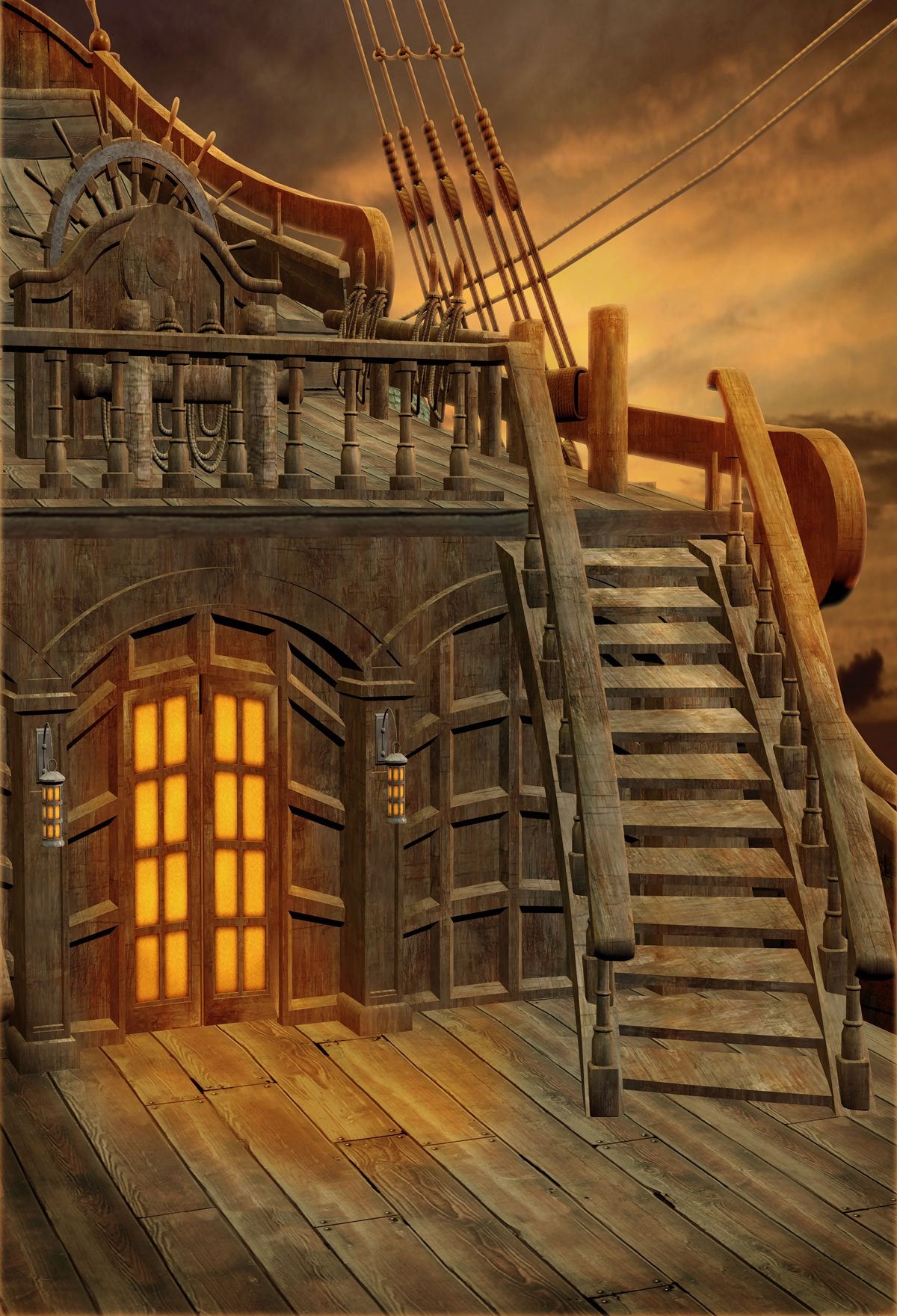 Katebackdrop£ºKate Pirates of the Ship photography Backdrop for studio