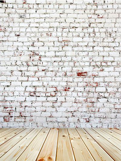 Katebackdrop£ºKate Gray Brick Wall With Wooden Flooring Backdorp