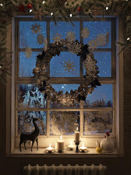 Kate Snow White Candle Window Backdrop for Christmas Photography - Kate backdrop UK