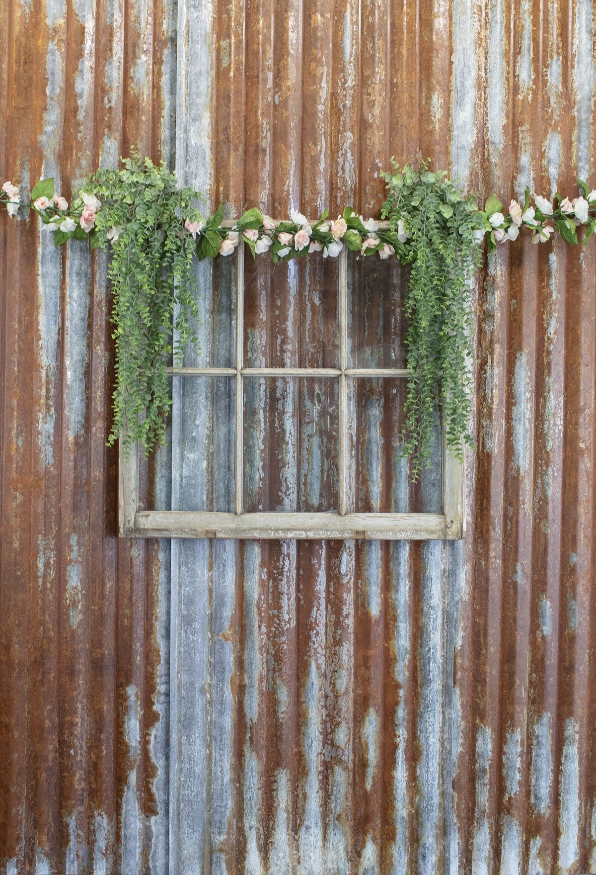 Kate Vintage Rust Wall with Window Decoration Backdrop Designed by Leann West