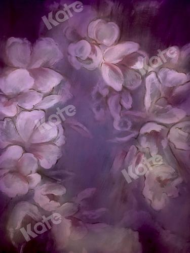 Fine Art Purple Painting Flowers Backdrop