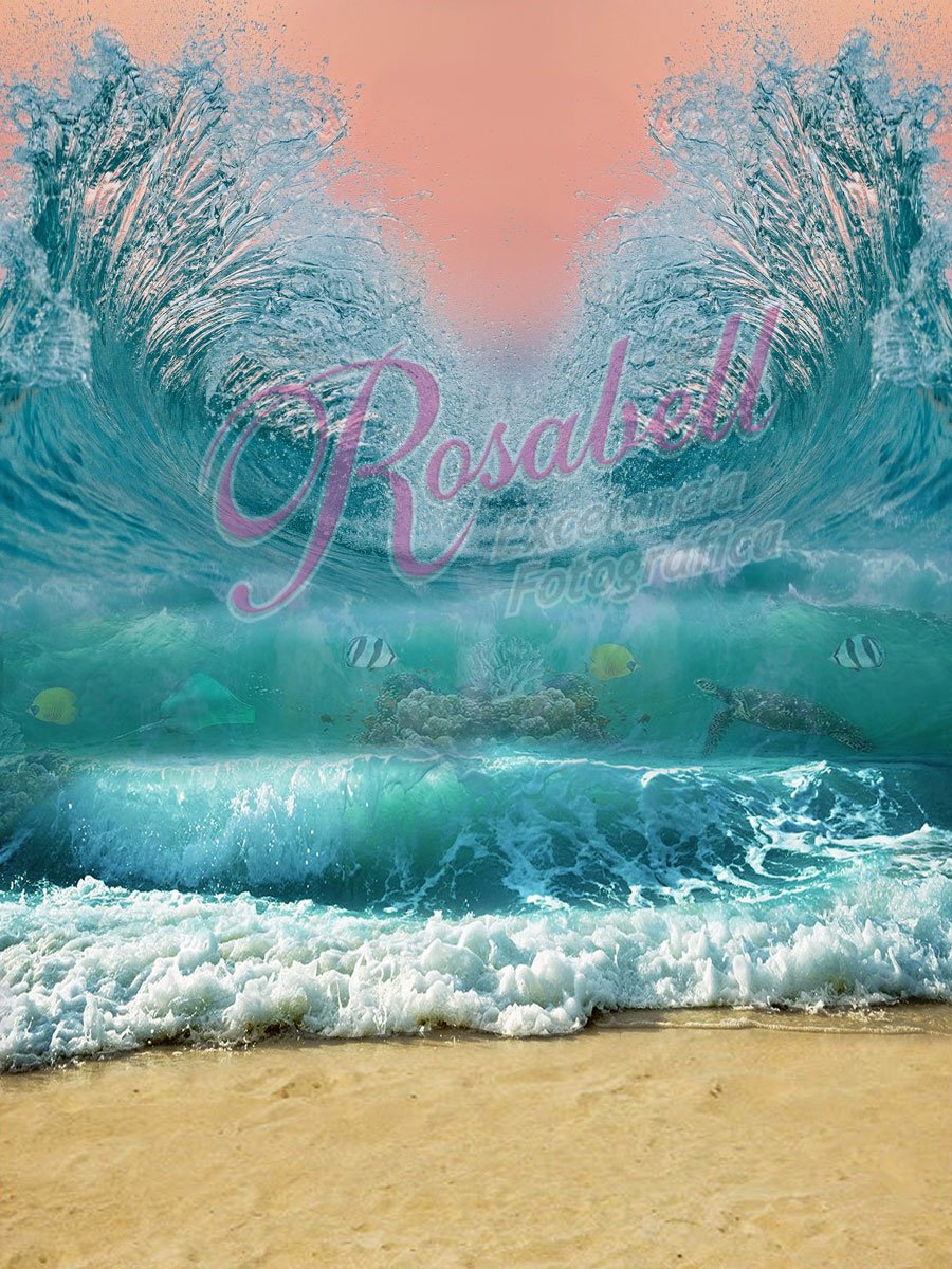 Kate Summer Beach Waves Backdrop Designed by Rosabell Photography