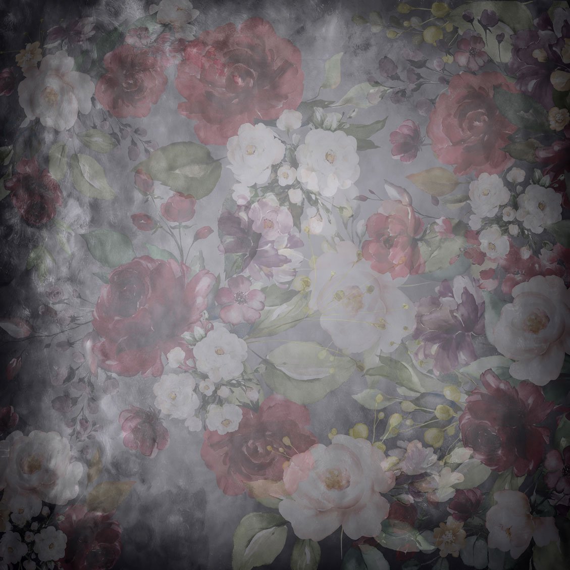 Kate Fine Art Floral Black Retro Backdrop designed by Arica Kirby