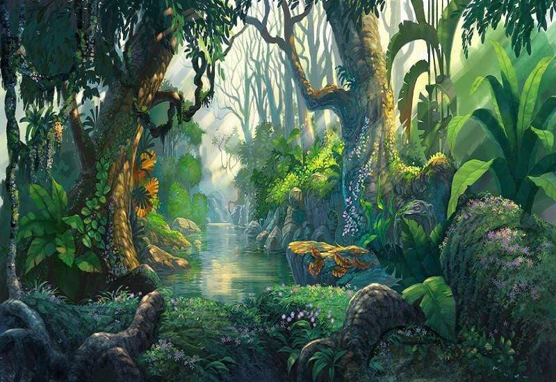 Kate Jungle Theme Backdrop Scenery Green Forest Tree Backdrop