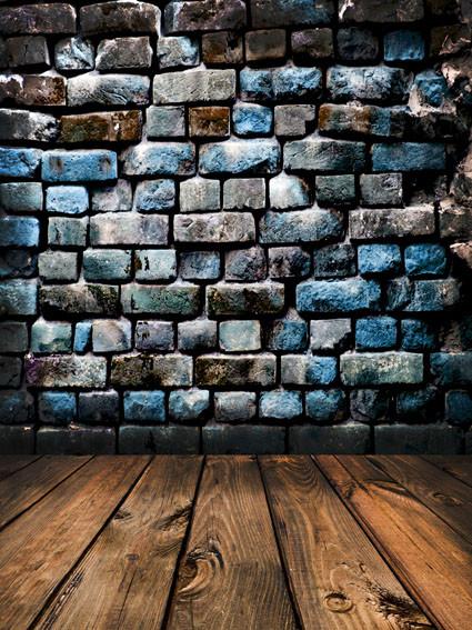 Kate Blue Stone Brick Wall Backdrop with Floor For Photography - Kate backdrops UK