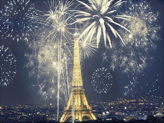 Katebackdrop£ºKate Eiffel Tower Fireworks Photography Backdrops