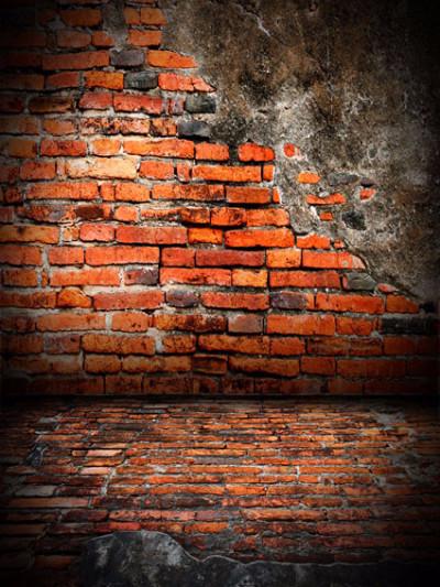 Katebackdrop£ºKate Retro Style Red Brick Broken Wall Backdrops