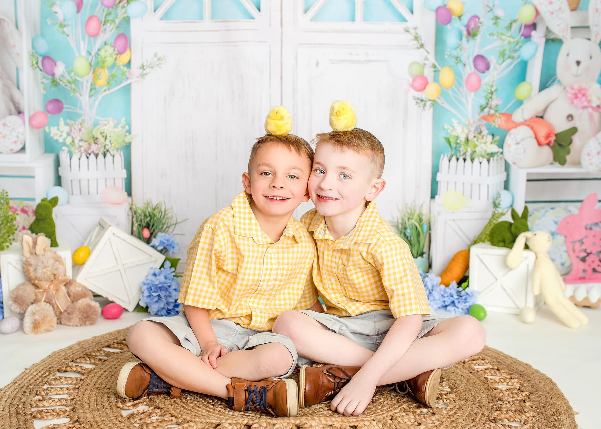 Kate Barn Door Easter Colorful Egg Cake Smash Backdrop for Photography -UK