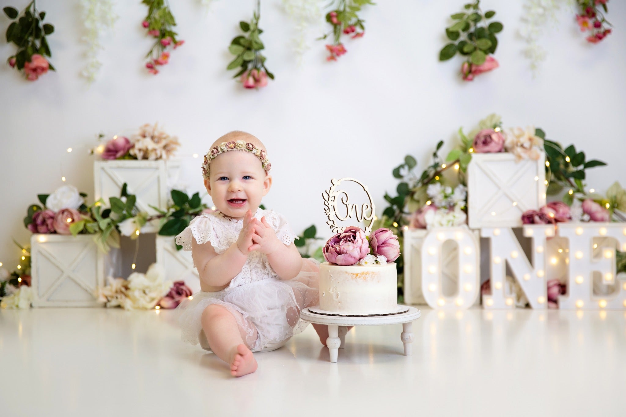 Kate Boho Floral Birthday Backdrop Designed by Megan Leigh Photography