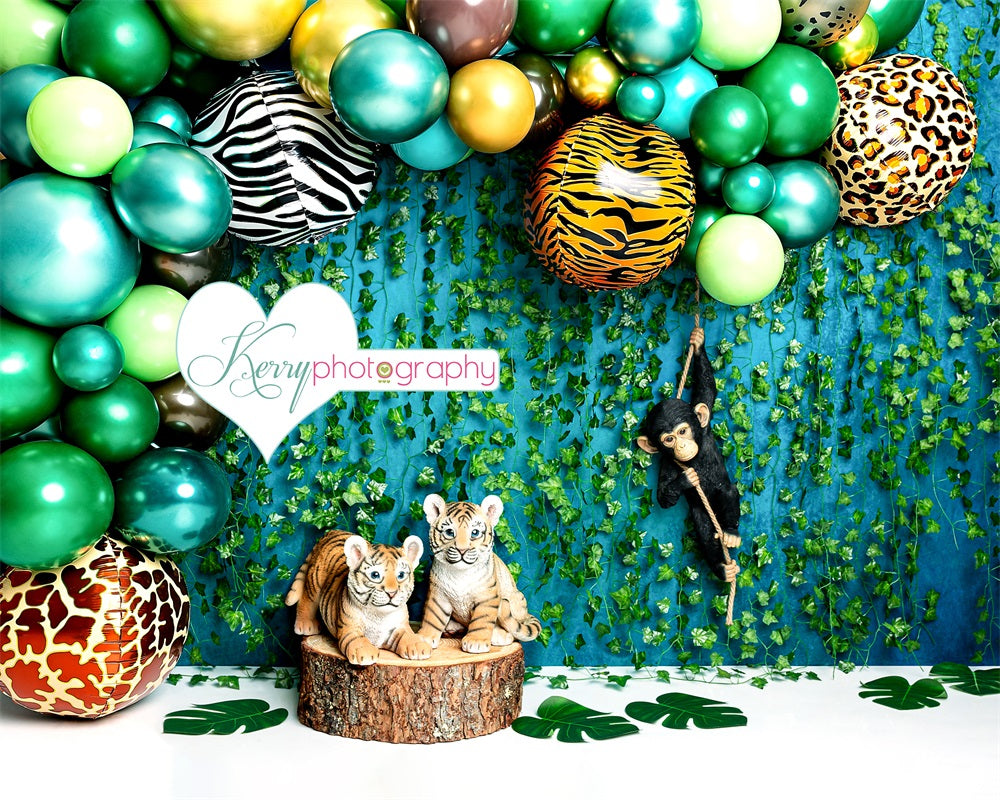 Kate Balloons Jungle Animal Backdrop for Photography Designed by Kerry Anderson -UK