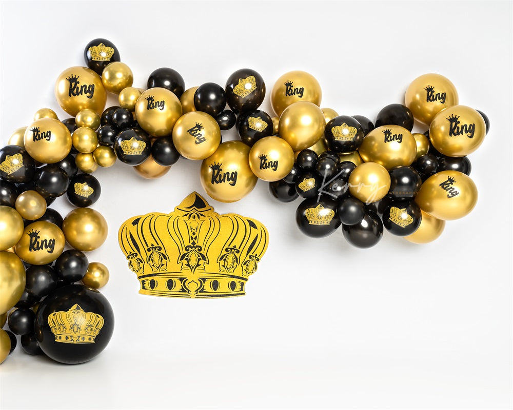 Kate Royal Crown King Gold Black Balloon Backdrop Designed by Kerry Anderson