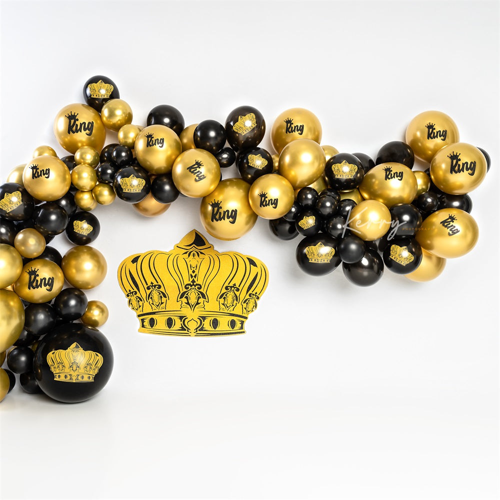 Kate Royal Crown King Gold Black Balloon Backdrop Designed by Kerry Anderson