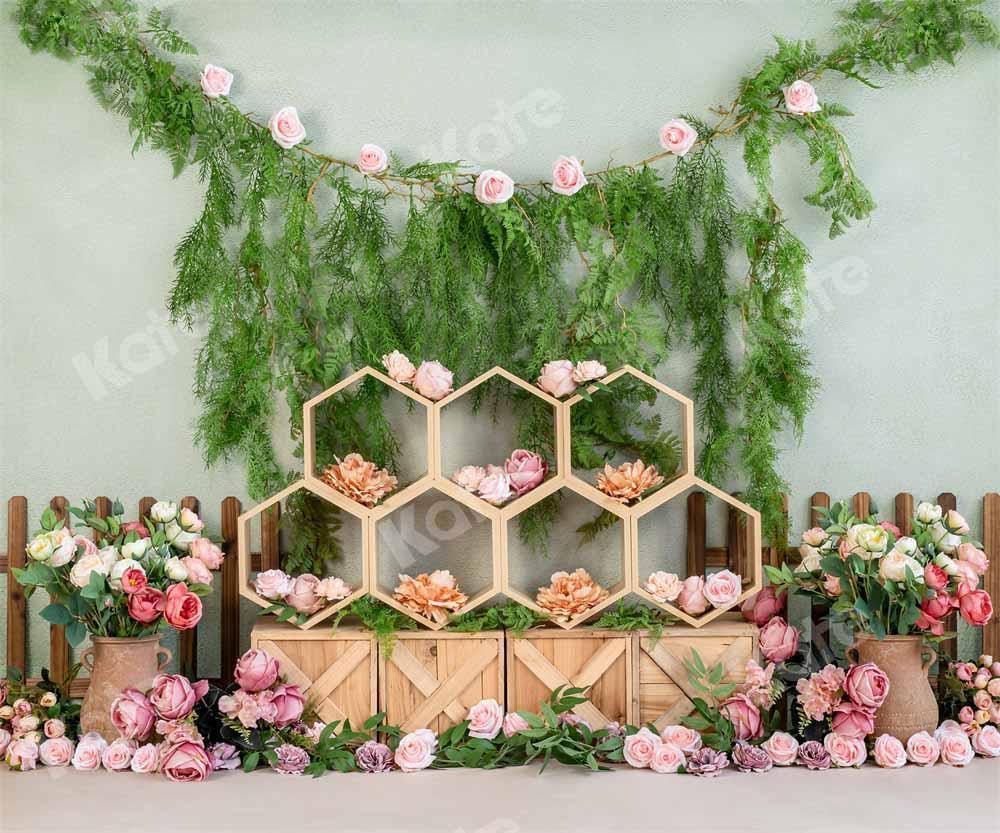 Kate Spring Cake Smash Floral Backdrop Designed by Emetselch -UK