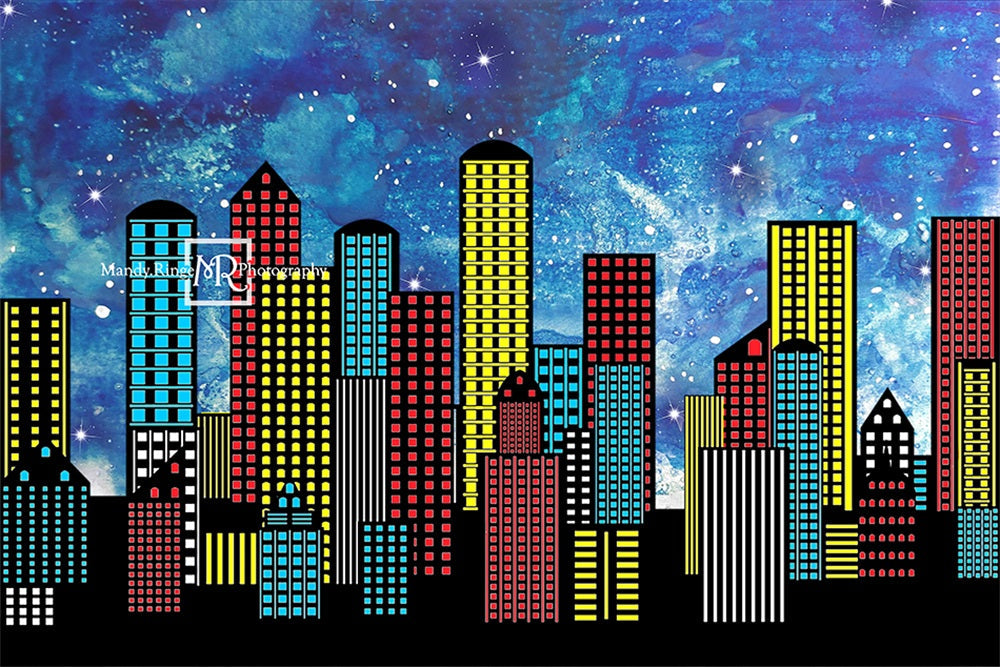 Kate Superhero City Backdrop Designed by Mandy Ringe Photography