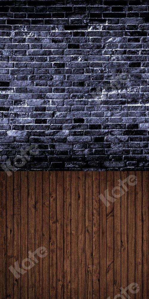 Kate Sweep Plank Black Brick Wall Backdrop Designed by Chain Photography