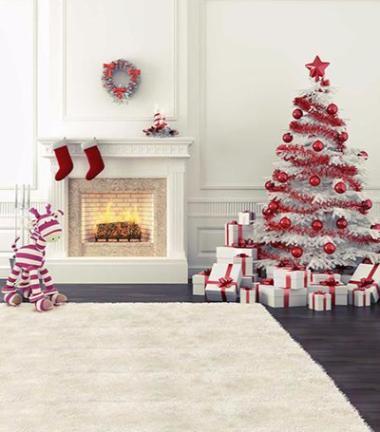 Kate Indoor Christmas Tree Backdrop White Blanket Fireplace - Kate backdrop UK