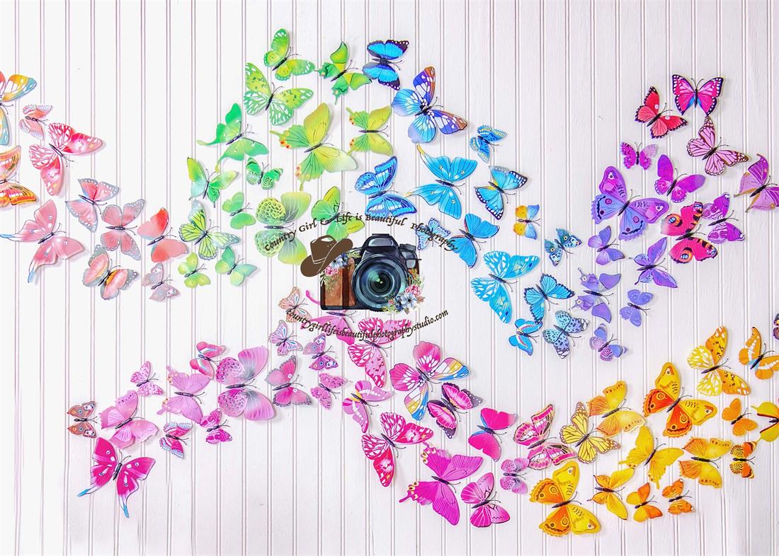Kate Rainbow Butterfies Children Backdrop Designed By Leann West