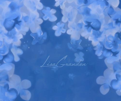 Kate Backdrop Dark Blue Flower Designed by Lisa Granden