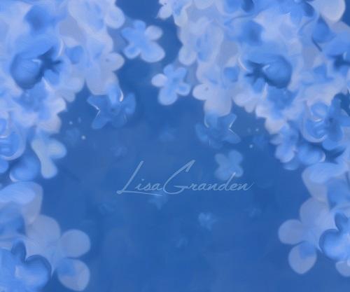 Kate Backdrop Dark Blue Flower Designed by Lisa Granden -UK