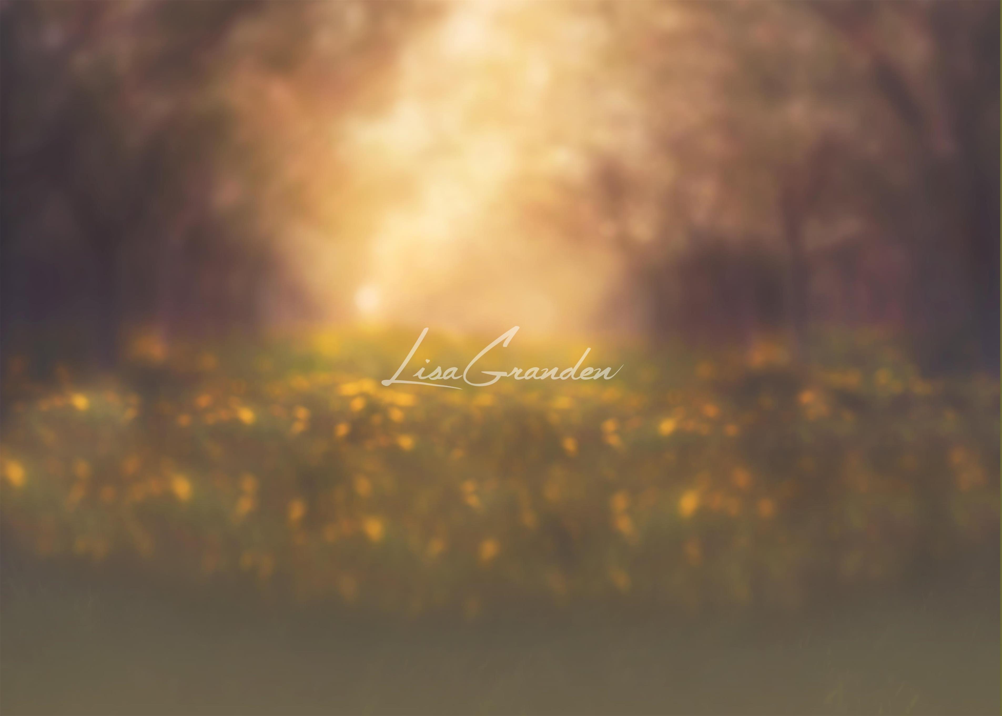 Kate Blurry Orchard with Yellow Flowers Backdrop for Photography Designed by Lisa Granden -UK