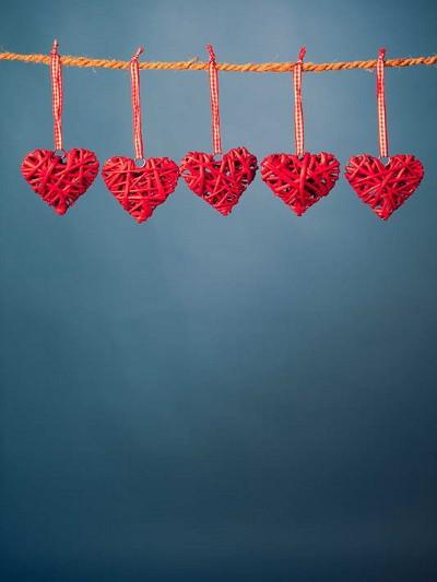 Katebackdrop£ºKate Valentine'S Day Blue Wall Red Heart Backdrops