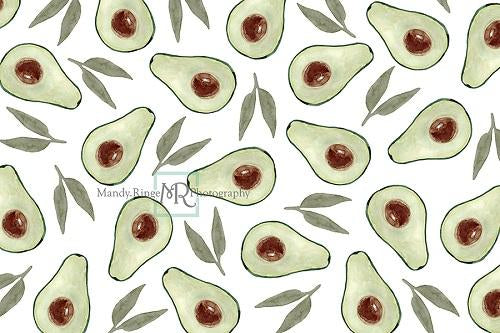 Kate Watercolor Avocados Backdrop Designed by Mandy Ringe Photography