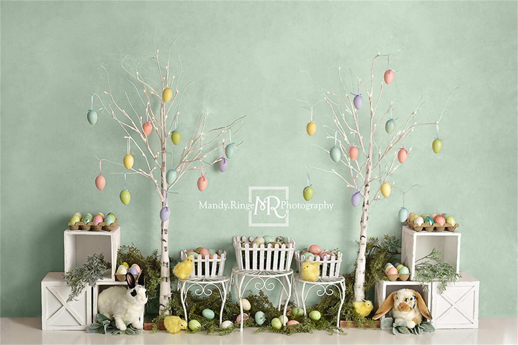 Easter Bunnies and Chicks Backdrop