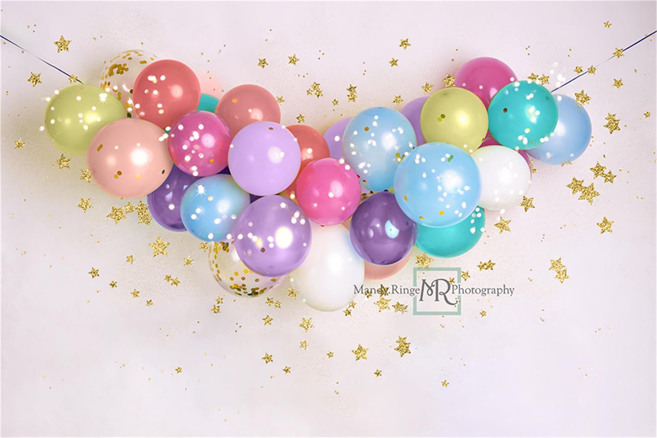 Children Pastel Balloons and Stars Backdrop