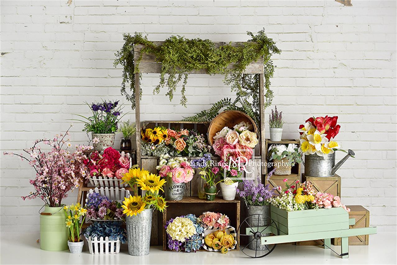 Spring Flower Stand Backdrop