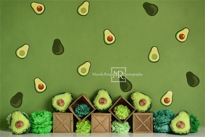 Green Avocado Party Children Backdrop
