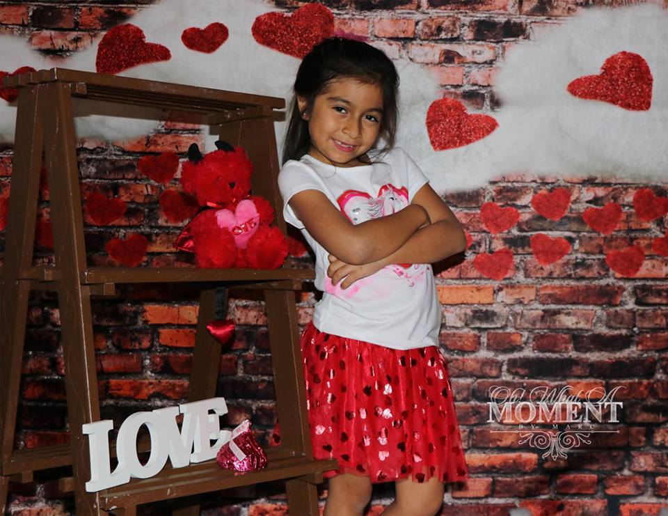 Kate Dark Brick with Red Hearts Valentine's Day Backdrop for Photography designed by Jerry_Sina -UK