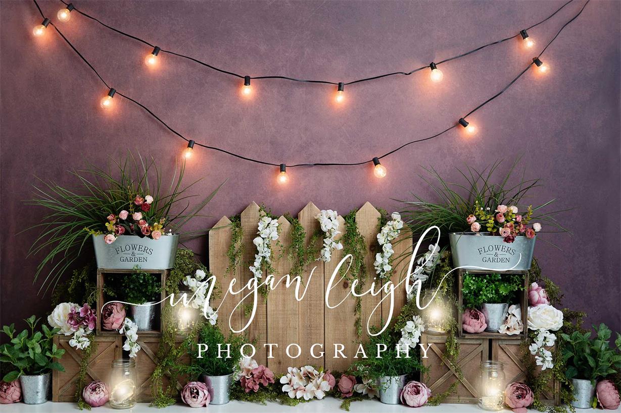 Kate Flower Garden Lights Backdrop Designed by Megan Leigh Photography