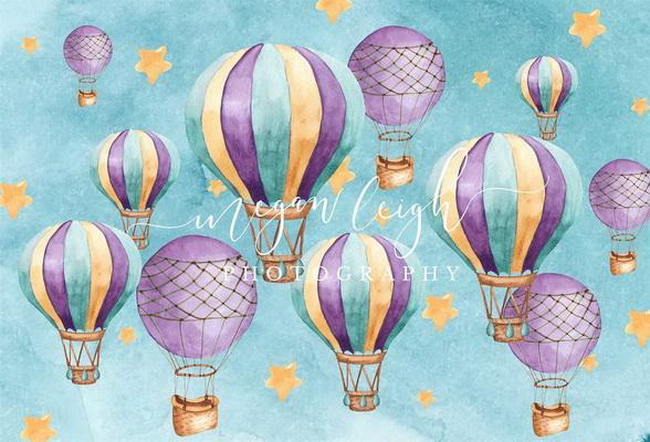 Kate Hot Air Balloons Purple Backdrop Designed by Megan Leigh Photography