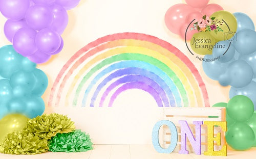 Kate 1st Birthday Rainbow with Balloons