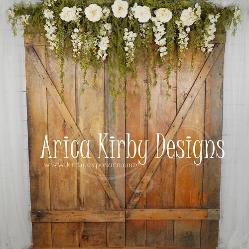 Kate Romantic Barn Doors Mother's Day backdrop designed by Arica Kirby