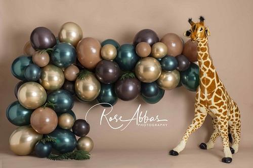 Kate Giraffe Balloons Backdrop Designed By Rose Abbas -UK