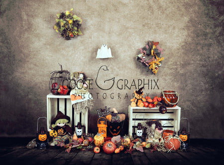 Kate Rustic Spooky Halloween Backdrop 