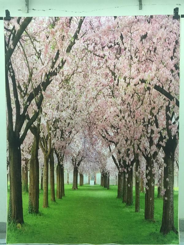 Katebackdrop：Kate Spring Scenery Grass With Pink Flowers Backdrop