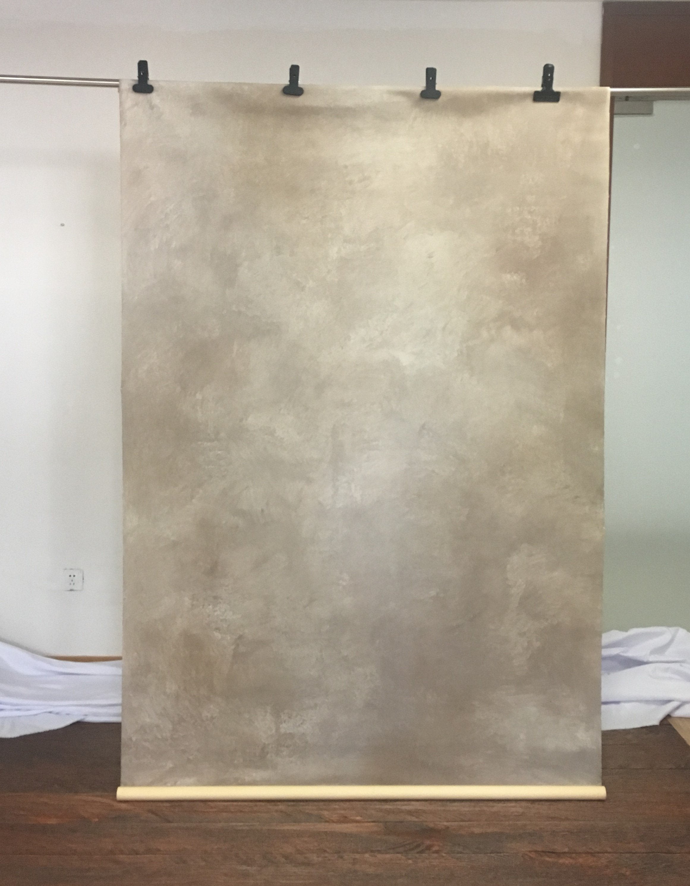 5x7ft Kate Light Brown and Yellow Texture Hand Painted Canvas Backdrop