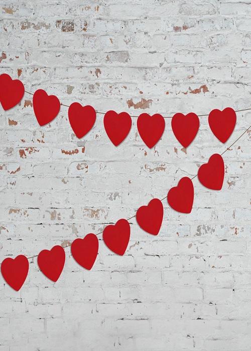 Kate Retro Brick Valentines Backdrop Designed by Jerry_Sina -UK