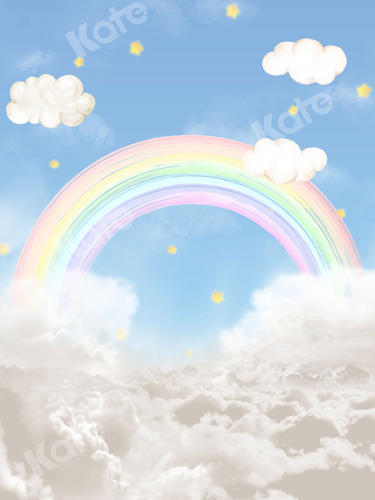 Kate Cloud Rainbow Children Backdrop Designed By JS Photography