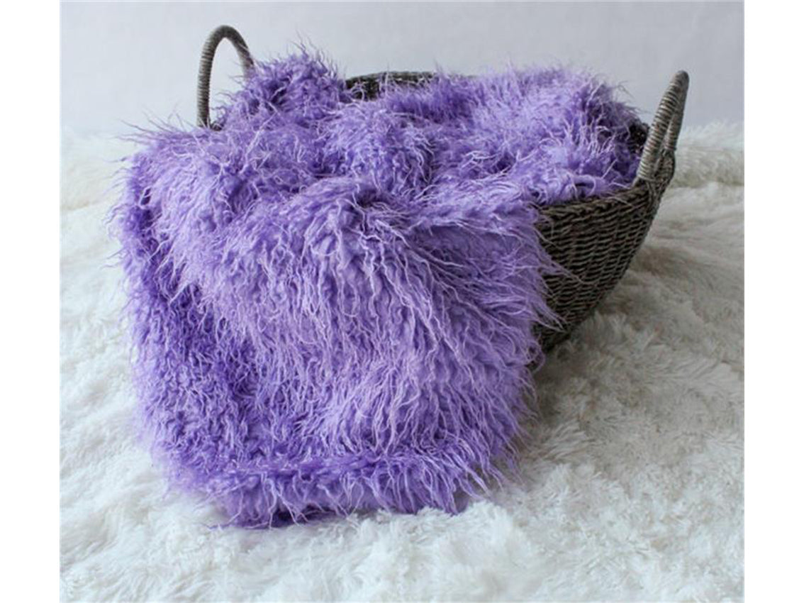 Kate Virous Color Long Faux Fur Blanket -UK