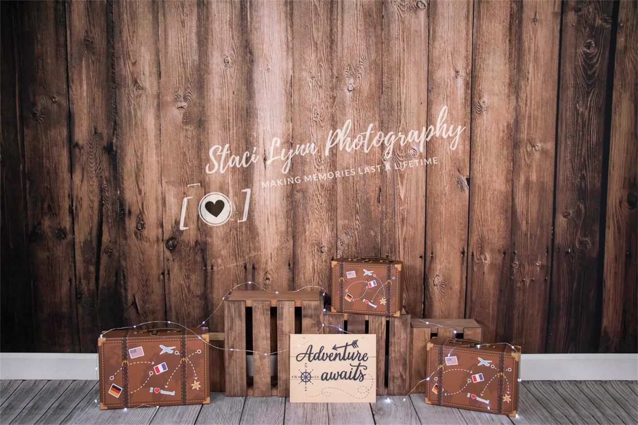 Kate Children Adventure Awaits Wooden Backdrop Designed By Staci Lynn Photography