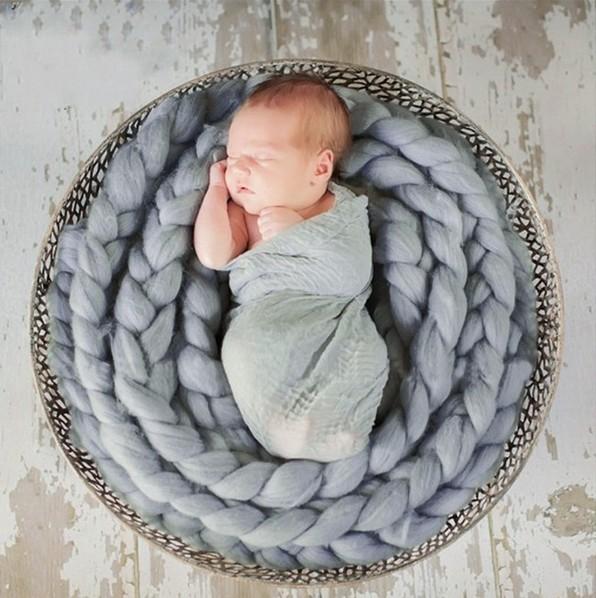 Basket Braid Wool Wrap Baby Photo Props for Newborn Photography - Kate backdrop UK