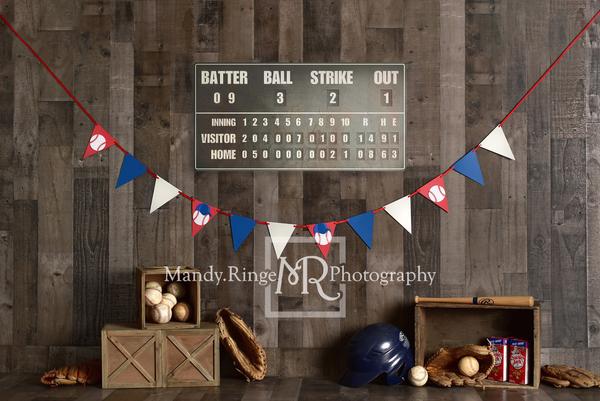 Kate Vintage Baseball with Scoreboard Sport Backdrop for Photography Designed By Mandy Ringe Photography -UK