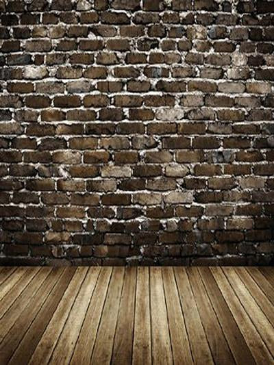 Katebackdrop£ºKate Dark Brick Wall With Brown Flooring Backdrop