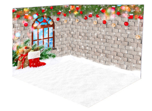 Kate Christmas Decorations Socks Snow Window room set -UK
