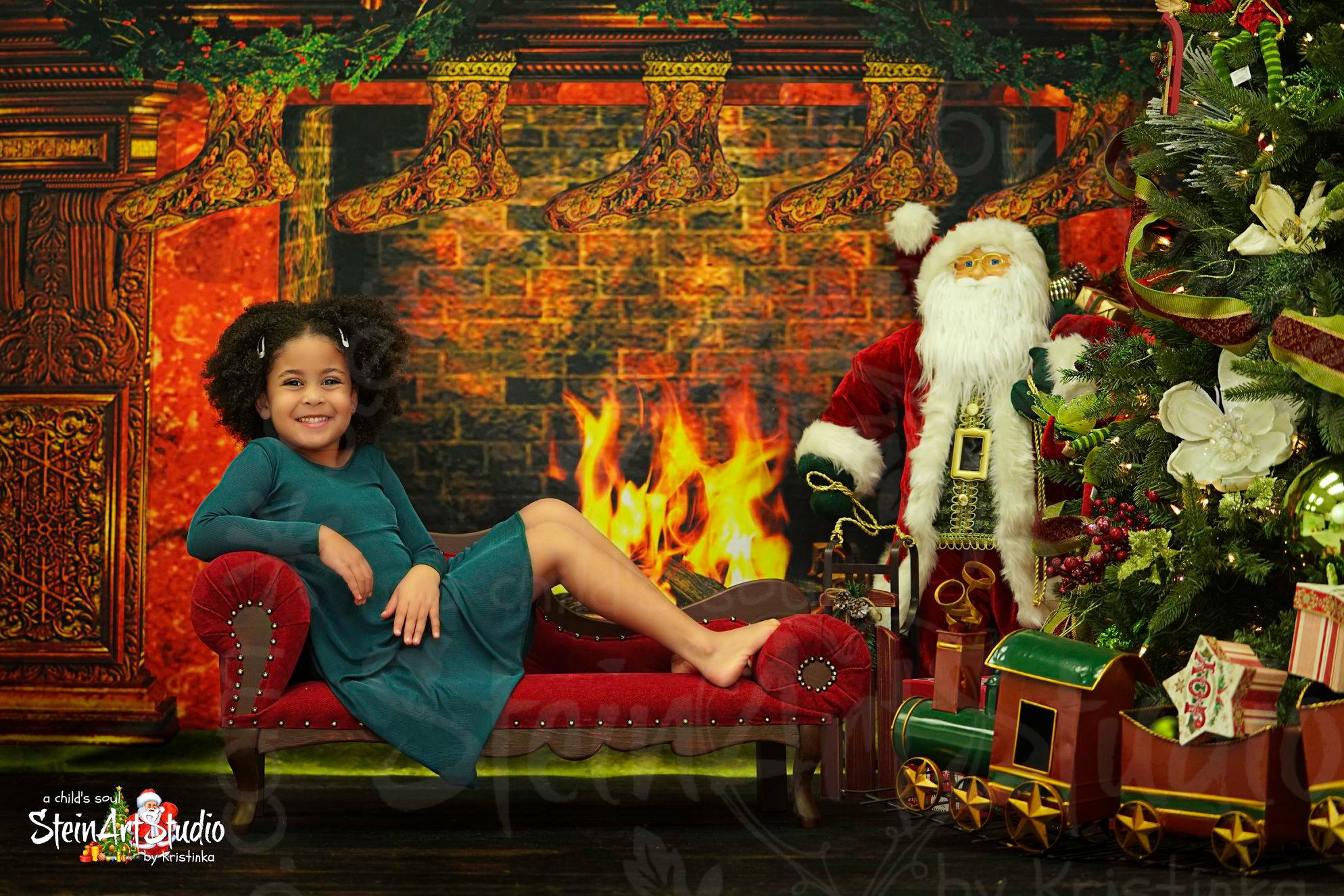 Kate Fireplace Stockings Backdrop for Christmas Photography - Kate backdrop UK