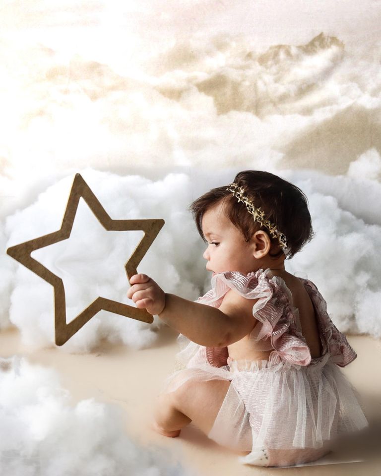Kate Litter pink sky star backdrop for baby designed by Jerry_Sina